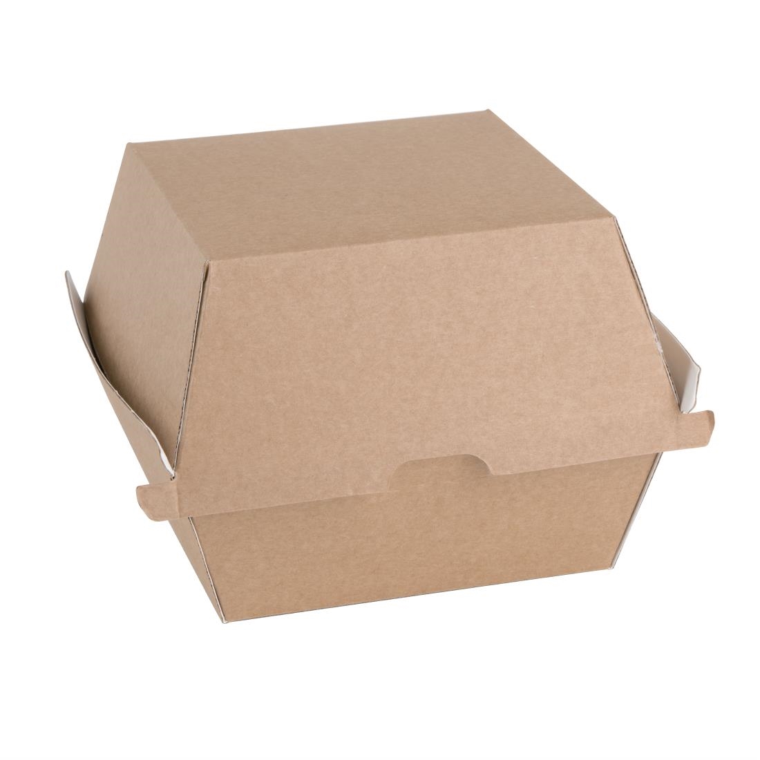 fb665_burgerbox.jpg Fiesta Compostable Kraft Burger Boxes Large 112mm (150 Pack) - Image 1