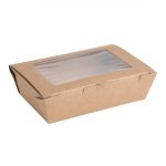 Fiesta Compostable Salad Boxes with PLA Windows 700ml (200 Pack)