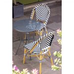 Bolero Round Steel Patterned Bistro Table Grey 600mm - Image 4