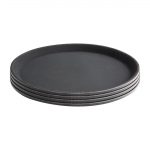 Olympia Kristallon Polypropylene Round Non-Slip Tray Black 356mm - Image 4