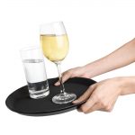 Olympia Kristallon Polypropylene Round Non-Slip Tray Black 356mm - Image 7