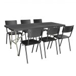 Bolero Rectangular Centre Folding Table 6ft Black - Image 2