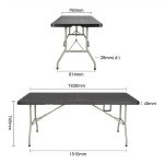 Bolero Rectangular Centre Folding Table 6ft Black - Image 4