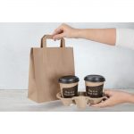 Fiesta Recyclable Flat Handle Brown Paper Bags Medium (250 Pack) - Image 2