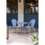 Bolero Round Steel Patterned Bistro Table Grey 600mm - Image 3