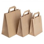 Fiesta Recyclable Flat Handle Brown Paper Bags Small (250 Pack) - Image 2