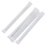 Fiesta Compostable Individually Wrapped Paper Cocktail Stirrer Straws Black (250 Pack) - Image 3