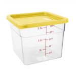 Hygiplas Square Food Storage Container Lid Yellow Medium - Image 2
