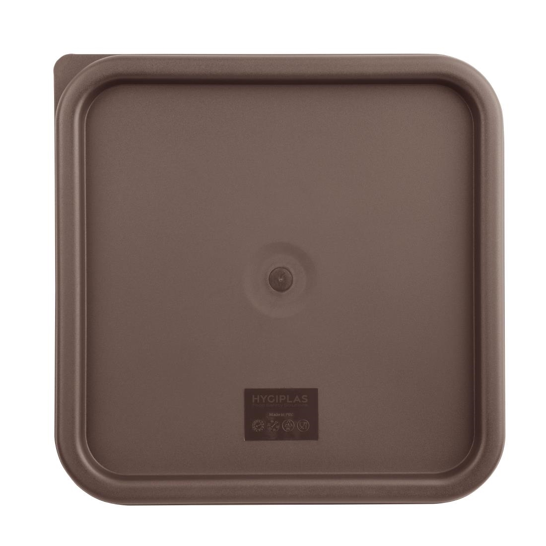 fx142_npi23-1.jpg Hygiplas Square Food Storage Container Lid Brown Large - Image 1