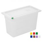 Hygiplas Click PP GN Container 1/3 with Lid & 7 Colour Clips 200mm 6.9Ltr (4 Pack) - Image 2