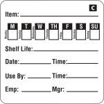 Hygiplas Freezable Day of the Week Labels (500 Pack)
