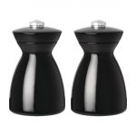 Olympia Salt and Pepper Mill Set Black and Chrome