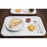 Olympia Kristallon Polypropylene Fast Food Tray White Medium 415mm - Image 5