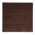 Bolero Pre-drilled Square Tabletop Dark Brown 600mm