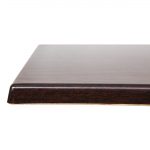 Bolero Pre-drilled Square Tabletop Dark Brown 600mm - Image 4