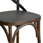 Bolero Wooden Dining Chair with Metal Cross Backrest Walnut Finish (Pack of 2) - Image 8