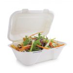 Vegware Compostable Bagasse Clamshell Hinged Meal Boxes 228mm - Image 6