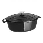 Vogue Oval Casserole Dish Black 5Ltr