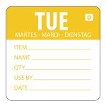 Hygiplas Dissolvable Day of the Week Labels Tuesday (250 Pack)