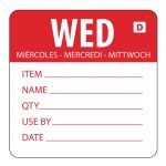 Hygiplas Dissolvable Day of the Week Labels Wednesday (250 Pack)