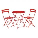 Bolero Red Pavement Style Steel Chairs (Pack of 2) - Image 4
