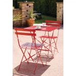 Bolero Red Pavement Style Steel Chairs (Pack of 2) - Image 5