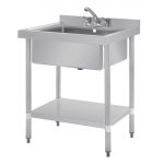 Vogue Stainless Steel Midi Pot Wash Sink with Undershelf - Image 3