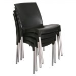 Stacking Bistro Side Chairs Black (4 Pack) - Image 2