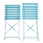 Bolero Pavement Style Steel Chairs Seaside Blue (Pack of 2) - Image 6