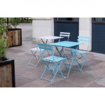 Bolero Pavement Style Steel Chairs Seaside Blue (Pack of 2) - Image 13