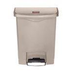 Rubbermaid Slim Jim Front Step-On Pedal Bin Beige 30Ltr