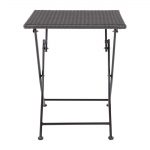 Bolero Square PE Wicker Folding Table Black 600mm - Image 4