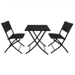 Bolero Square PE Wicker Folding Table Black 600mm - Image 5