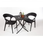 Bolero Square PE Wicker Folding Table Black 600mm - Image 7