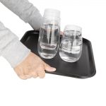 Olympia Kristallon Tray with Non-Slip Silicone Surface Black 405mm - Image 6