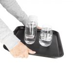 Olympia Kristallon Tray with Non-Slip Silicone Surface Black 455mm - Image 6