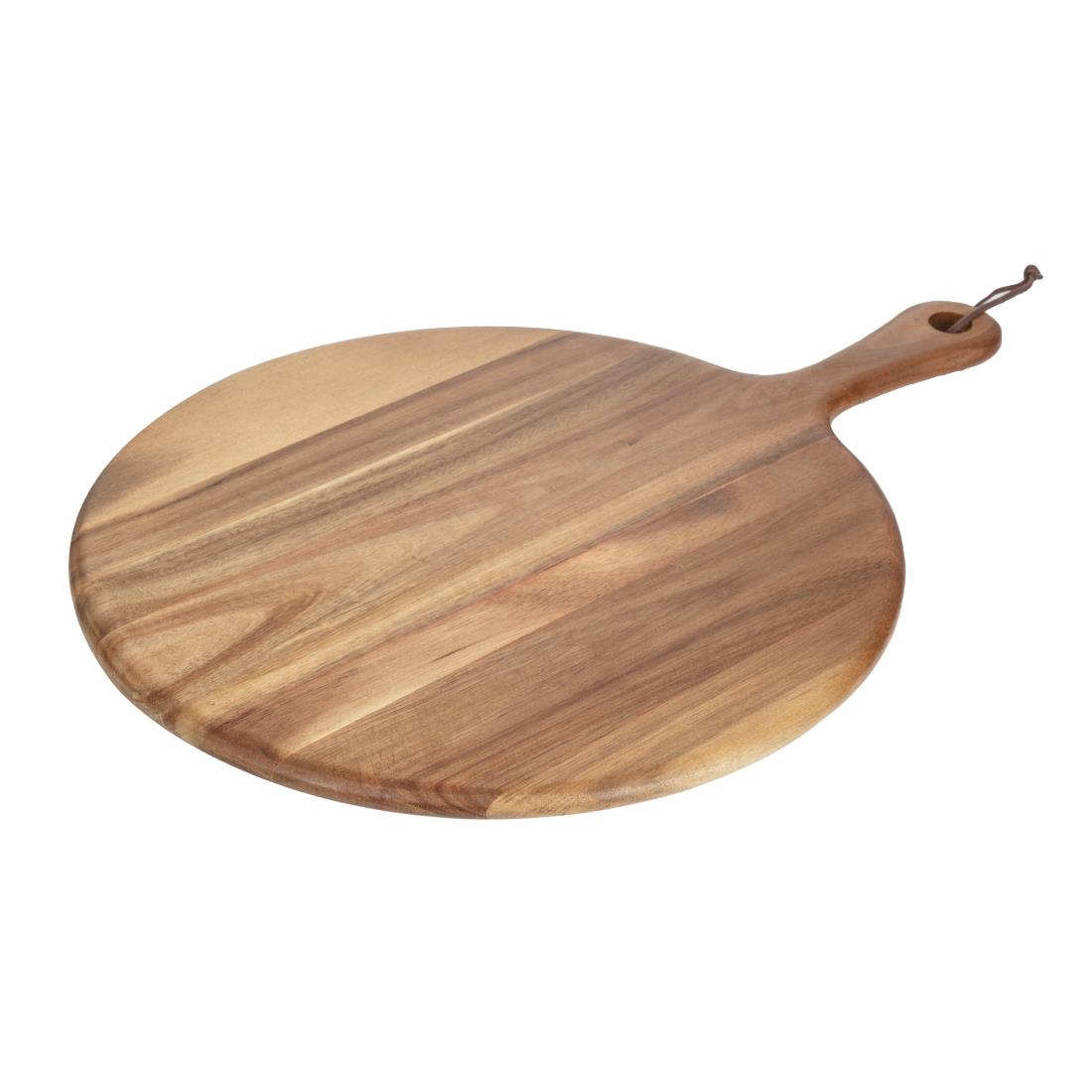 gm262_new22-2.jpg Olympia Acacia Wood Round Pizza Paddle Board 355mm - Image 1