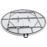 Bolero Round PE Centre Folding Table White 6ft - Image 4