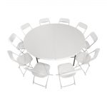 Bolero Round PE Centre Folding Table White 6ft - Image 5