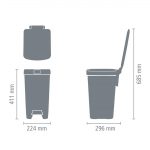 Brabantia StepUp Pedal Bin Dark Grey 16Ltr - Image 6