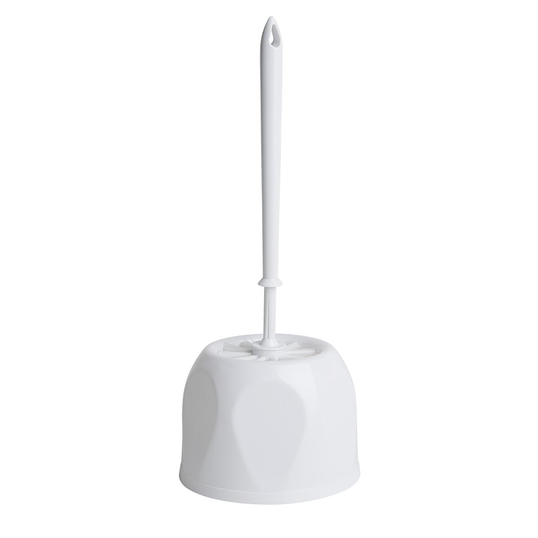 hy187_npi24-toiletbrush1.jpg Nisbets Essentials Round Toilet Brush & Holder - White - Image 1