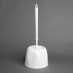 Nisbets Essentials Round Toilet Brush & Holder - White - Image 4
