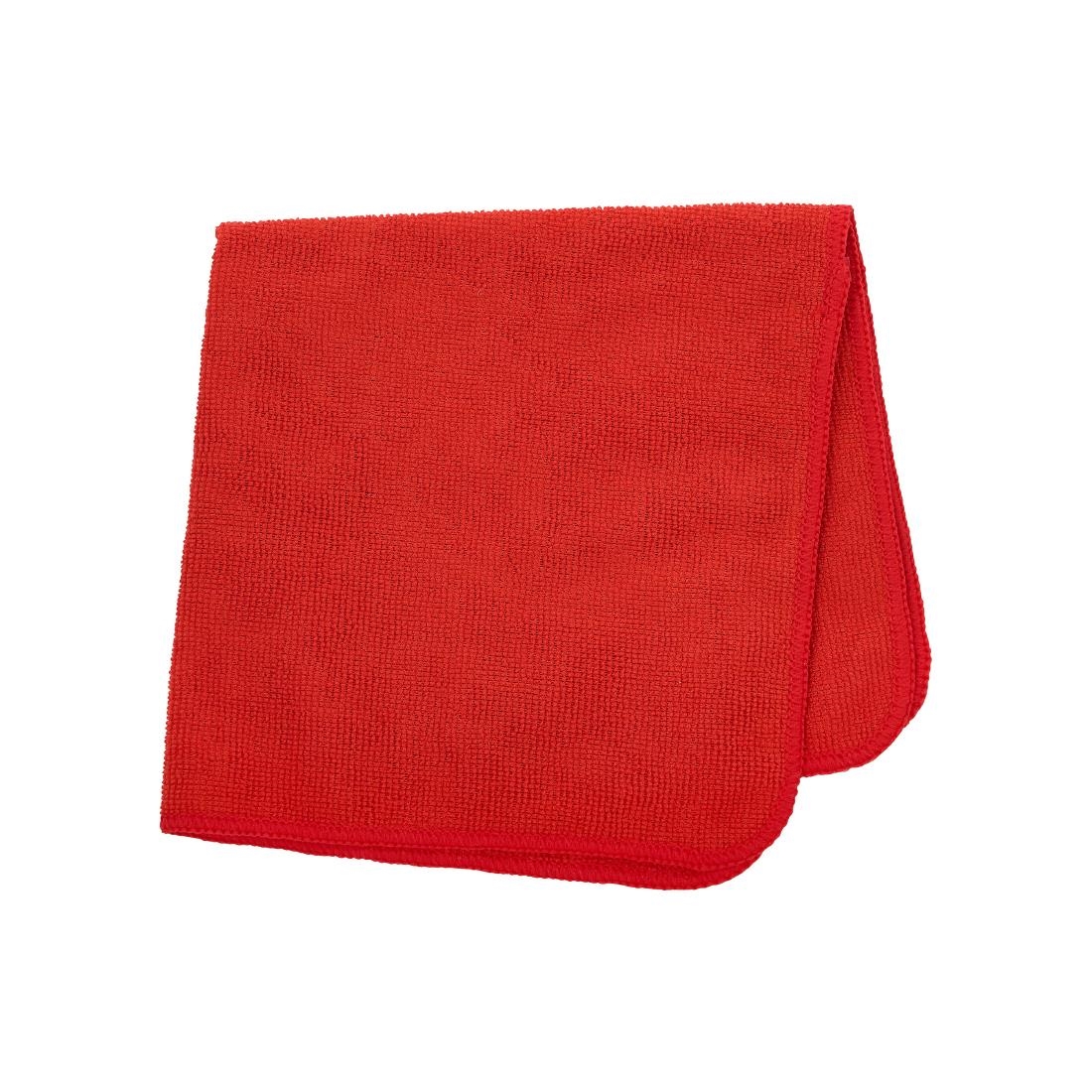 hz150_upd25-1.jpg Rubbermaid HYGEN r-40 Recycled Microfibre Cloths 400x400mm Red (24 Pack) - Image 1
