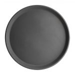 Olympia Kristallon Fibreglass Round Non-Slip Tray Black 356mm