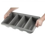 Olympia Kristallon Stackable PP Large Cutlery Tray - Image 3