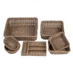 Olympia Polywicker Cutlery Organiser Dark Brown 340x250mm - Image 4