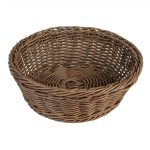 Olympia Polywicker Round Basket Dark Brown 220mm