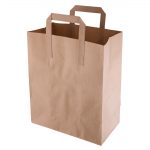 Fiesta Recyclable Flat Handle Brown Paper Bags Medium (250 Pack)