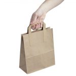 Fiesta Recyclable Flat Handle Brown Paper Bags Medium (250 Pack) - Image 5