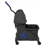 Jantex Two-Compartment Mop Bucket and Wringer Blue 30Ltr - Image 3